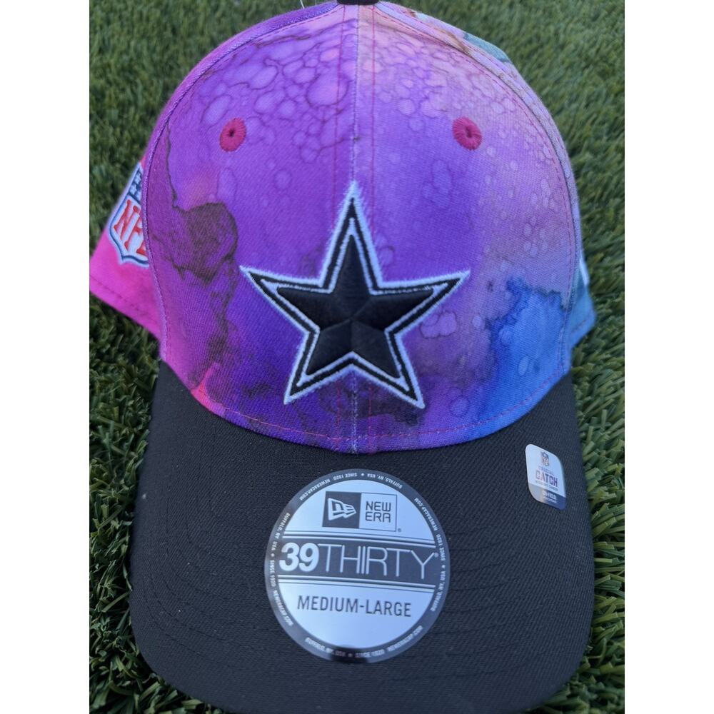 Dallas Cowboys Hat Cap‎ Men M-L Multicolor Tie-Dye Crucial Catch NFL New Era NEW